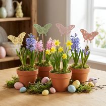 Itens Borboletas decorativas em varetas para decoração criativa e sazonal, 8 cm, 16 peças
