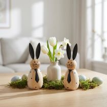 Itens Coelho decorativo com design simples para dar um toque primaveril à sala de estar, 12 cm, 2 peças