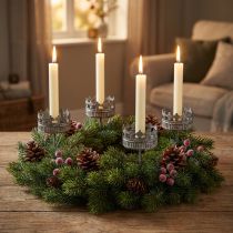 Itens Porta-velas prata antigo Ø7cm H12cm 4 peças
