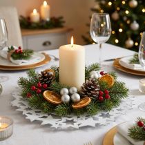 Itens Prato de Natal Prato decorativo de metal com estrelas branco Ø34cm