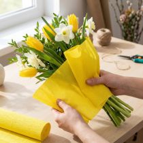 Itens Papel crepom florista amarelo 50x250cm