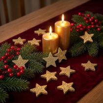Itens Estrelas dispersas em mica dourada clara 4-5 cm 40 unidades