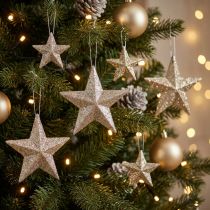 Itens Glitter estrela champanhe 9,5/5cm 18 un