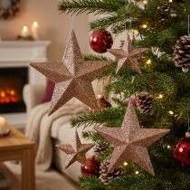 Itens Mistura de glitter estrela ouro 9,5/5cm 18 un