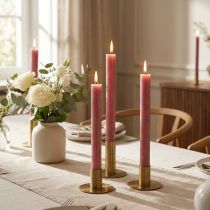 Itens Velas cônicas cor sólida rosa velho 34 mm x 240 mm 4 unidades