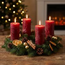 Itens Velas de cor sólida vermelho escuro 50x100mm 4pcs