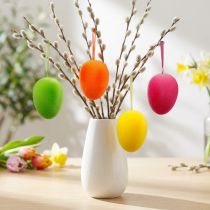 Itens Ovos de Páscoa para pendurar ovos coloridos e flocados, Páscoa, decoração de primavera 8 unidades
