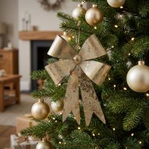 Itens Arco para pendurar, decorações para árvores de Natal, decoração de metal dourado, aparência antiga Alt.23cm L16cm