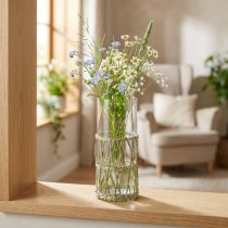 Itens Vaso de vidro cilindro trançado gramíneas vaso decorativo Ø8cm H21.5cm