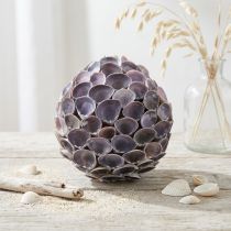 Itens Bola de conchas Decoração marítima com conchas Bola Deco violeta Ø12cm