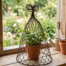 Itens Capuz de arame, sino decorativo, treliça de metal Castanho A25cm Ø16cm