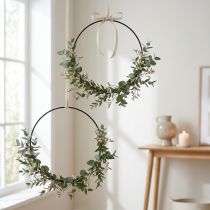 Itens Anel decorativo de metal Anel decorativo Scandi preto Ø30,5cm 6 peças