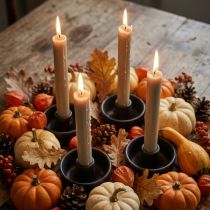 Itens Velas stick velas castanhas decoração outono Ø21/170mm 6 un