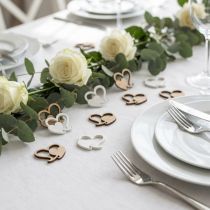 Itens Madeira coração duplo, decoração dispersa corações de casamento B3cm 72 un