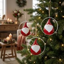 Itens Enfeite natalino gnomo papai noel metal Ø16cm 3uds