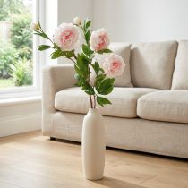Itens Flor de seda peônia artificial rosa claro, branco 135 cm