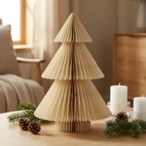 Itens Árvore de Natal de papel Árvore de Natal de papel creme dourado Alt.30cm