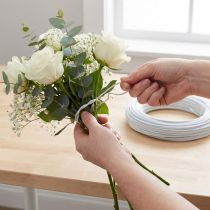 Itens Fio de alumínio branco, 2 mm, fio para bijuteria, 60 m (500 g), fio artesanal para decoração e arranjos florais.