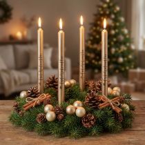 Itens Velas de Natal em bastão velas creme de Natal 25 cm 4 peças