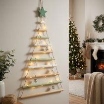 Itens Decoração suspensa árvore de natal estrela madeira Alt.59cm