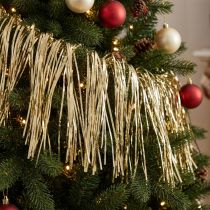 Itens Cortina de decoração dourada com enfeites de ouropel 90×200cm