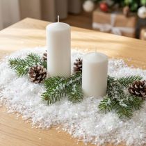 Itens Flocos de neve decorativos finos brancos como a neve iridescentes 2,5L × 2 peças