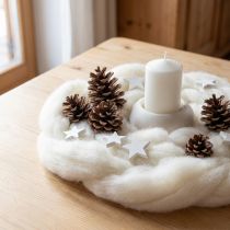 Itens Cordão de lã, fita de lã branca, 2 m, lã decorativa para artesanato e embrulho.