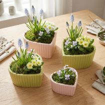 Itens Corações decorativos em cerâmica pastel verde rosa 11×10×6cm 4 un