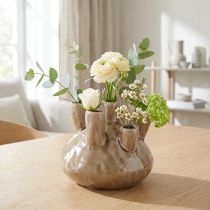 Itens Decoração Vaso Marítimo Coral Design Marrom Ø14,5cm H14cm