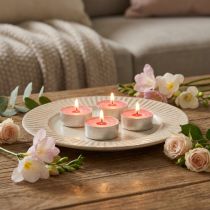 Itens Velas perfumadas morango, aroma tealight, vela perfumada ambiente Ø3,5cm A1,5cm 18 unid.
