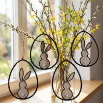 Itens Decoração de coelhinho da Páscoa para pendurar decoração de Páscoa em madeira 13 cm 4 unidades
