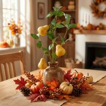 Itens Ramo artificial decorativo de pereira, amarelo, 75 cm, ramo frutífero, decoração de flor artificial