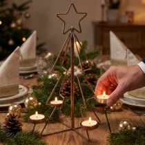 Itens Suporte para velas árvore de natal decoração de mesa bronze Ø27cm Alt.38cm