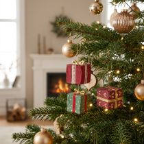 Itens Etiquetas de presente de papel machê para decoração de Natal, 6 cm, 3 unidades