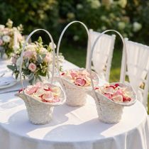 Itens Cesto para espalhar flores e pétalas, 36 cm, conjunto de 3 peças