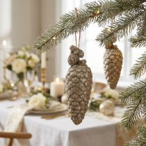 Itens Cones com glitter light gold 14cm 3pcs