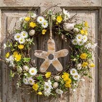Itens Flor para pendurar, decoração em madeira com motivos, decoração primaveril natural, branco H19,5cm
