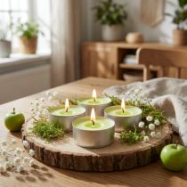 Itens Velas perfumadas maçã, aroma tea light, vela aromatizante ambiente Ø3,5cm A1,5cm 18 un.