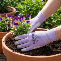 Itens Kixx luvas de jardim branco, lilás tamanho 8
