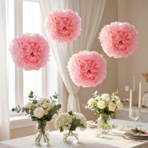 Itens Papel pompom Ø30cm rosa claro 5 unidades