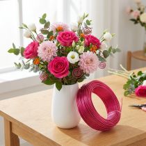 Itens Fio de alumínio Ø2mm rosa 60m 500g Fio para joias Fio para artesanato Decoração