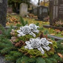 Itens Rosa para decoração de sepultura em poliresina 10cm x 8cm 6 un