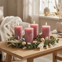 Itens Velas lisas rosa velho 60x100mm 4 un