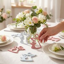 Itens Decoração dispersa anjo rosa/branco 24 unidades
