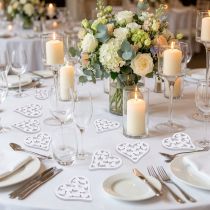 Itens Decoração dispersa coração branco 5cm 40 unidades