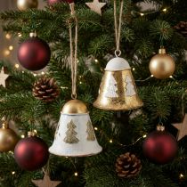 Itens Sinos de Natal decoração de Natal vintage branco dourado 2 peças