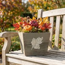 Itens Caixa para plantas de madeira Shabby Chic cinza 11×14,5×14cm