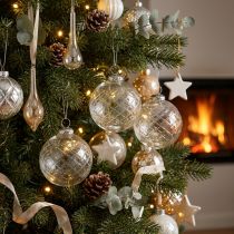 Itens Bolas de árvore de natal, bolas de natal transparentes Ø7.5cm 3pcs