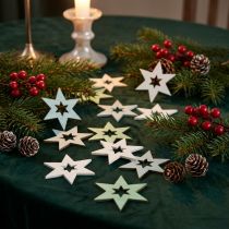 Itens Decoração de Estrelas de Madeira Decoração Dispersa Natal Verde Alt.4cm 72 un
