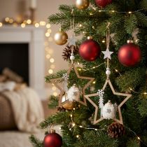Itens Cabide decorativo de madeira estrela de decoração de natal Ø13,5cm 4uds